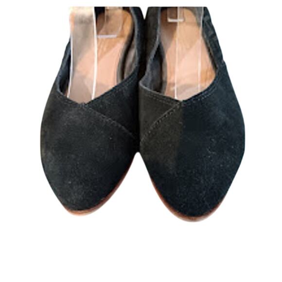 TOMS Diamond Jutti Flat Shoes embossed black suede  size 6.5  *K - Picture 3 of 5